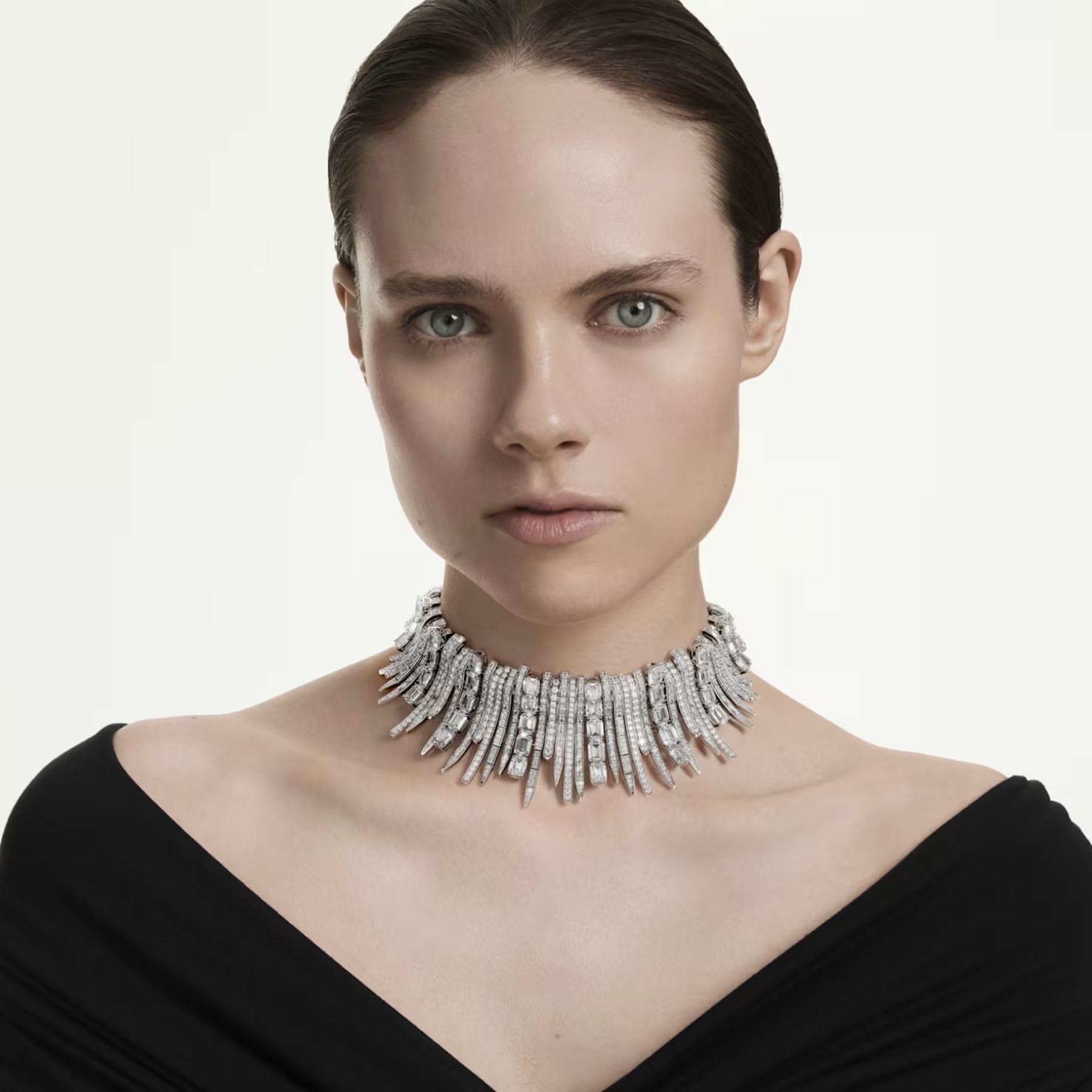 Swarovski Vienna choker kaulakoru, vaalea metalli, kirkkaat kristallit ja zirkonit, 5754021