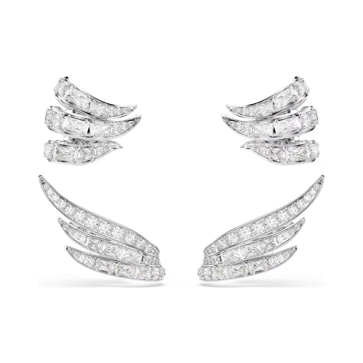 Swarovski Vienna ear cuff -korvakorut, neljän setti, vaalea metalli ja kirkkaat zirkoniat, 5749071