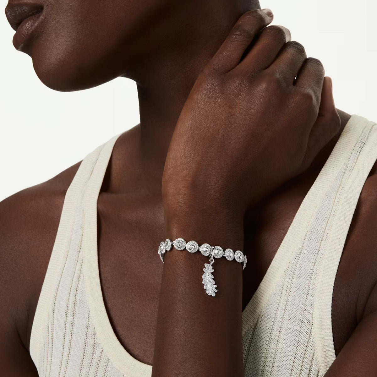 Swarovski Vienna hela, vaalea metalli ja kirkkaat zirkonit, 5757739