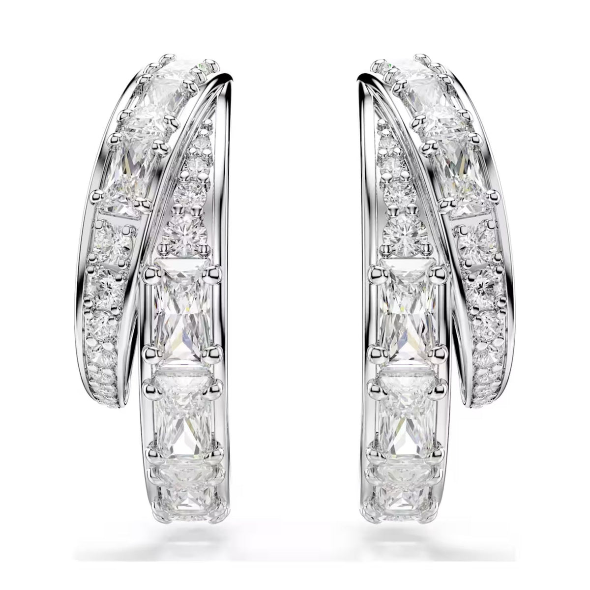 Swarovski Vienna rengaskorvakorut, vaalea metalli ja kirkkaat zirkonit, 5749069