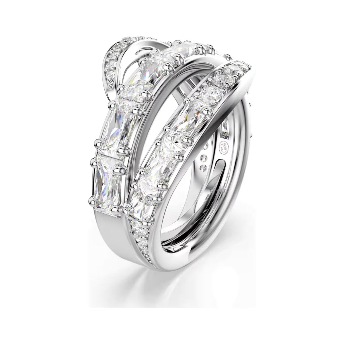 Swarovski Vienna sormus, vaalea metalli ja kirkkaat zirkonit, 5762204