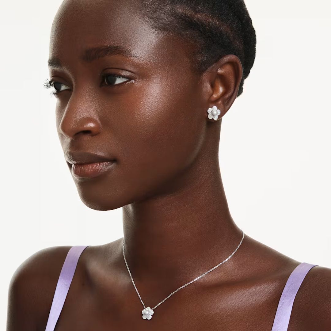 Swarovski x Ariana Grande Necklace and Earring Set, Clear Crystals, 57