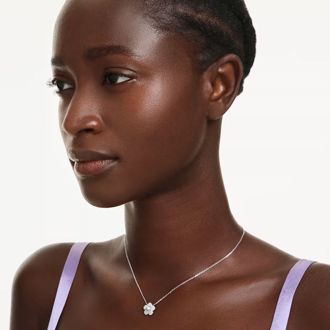 Swarovski x Ariana Grande Necklace With Flower Pendant, White Pear and