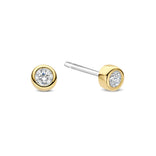 TI SENTO Classic Round korvakorut, keltakullattua hopeaa ja zirkonit, 78057ZY