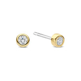 TI SENTO Classic Round korvakorut, keltakullattua hopeaa ja zirkonit, 78057ZY