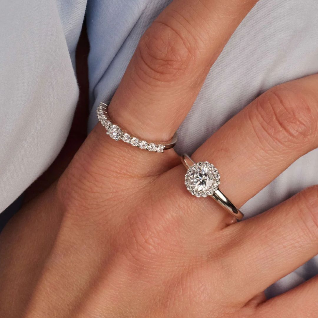 TI SENTO Classic Round sormus, hopeaa ja zirkonit, 12416ZI