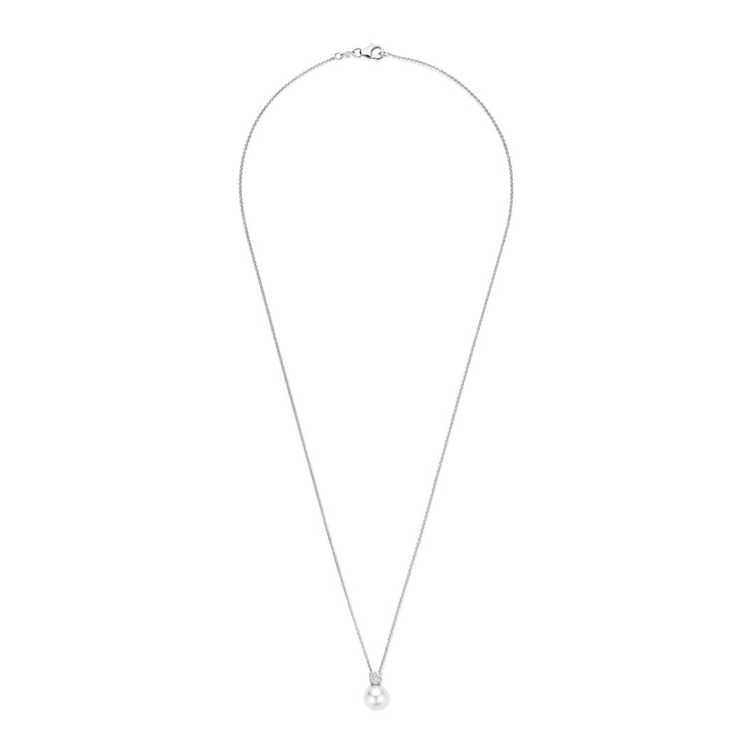 TI SENTO Classic kaulakoru, hopeaa, zirkoni ja valkoinen helmi, 34125PW/42