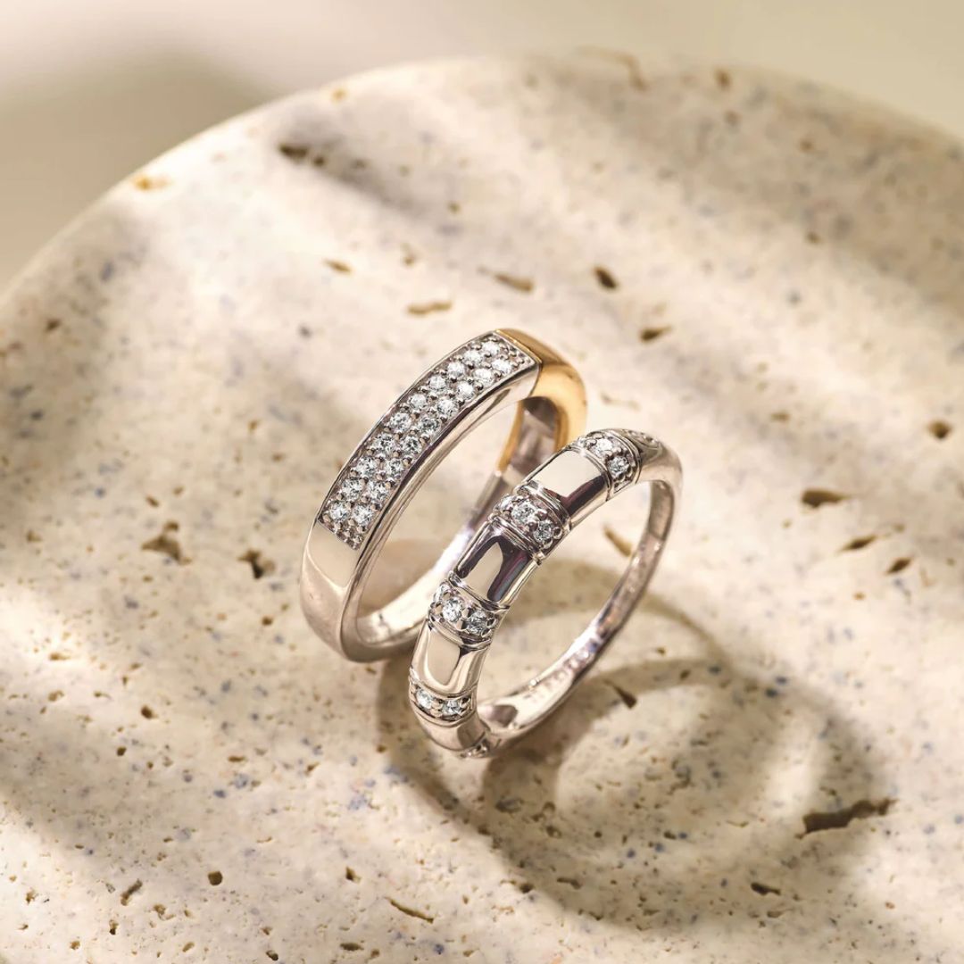 TI SENTO Contrast sormus, keltakullattua hopeaa ja zirkonit, 12407ZY