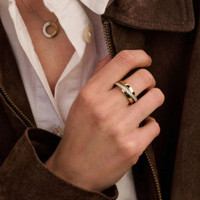 TI SENTO Crossover sormus, keltakullattua hopeaa ja zirkonit, 12405ZY