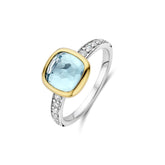 TI SENTO Cushion sormus, keltakullattua hopeaa ja zirkonit, 12414TY