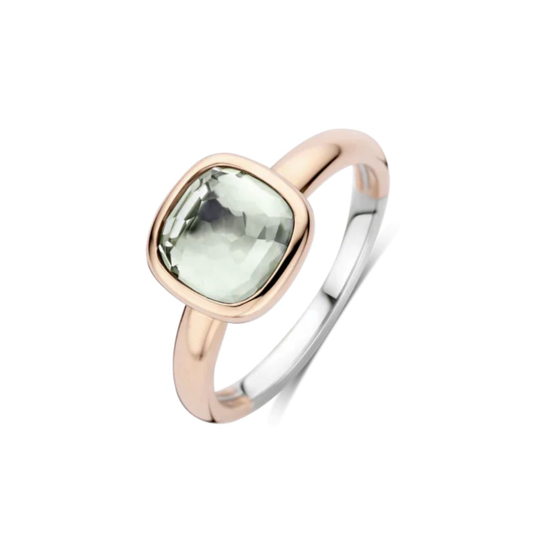 TI SENTO Cushion sormus, rosekullattua hopeaa ja zirkonit, 12415GR