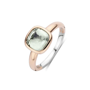 TI SENTO Cushion sormus, rosekullattua hopeaa ja zirkonit, 12415GR