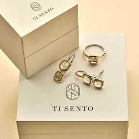 TI SENTO Cushion sormus, rosekullattua hopeaa ja zirkonit, 12415GR