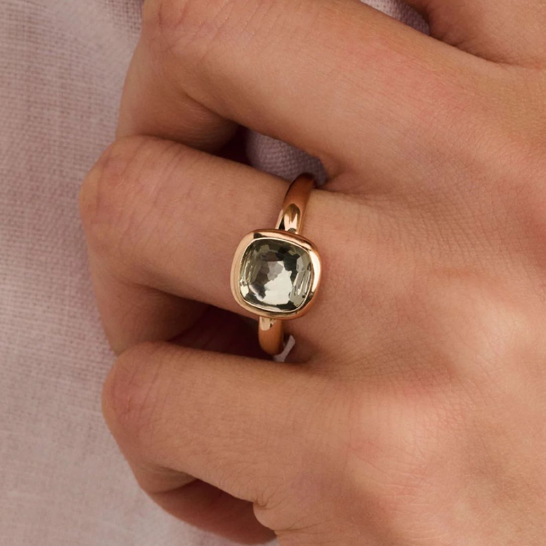 TI SENTO Cushion sormus, rosekullattua hopeaa ja zirkonit, 12415GR