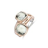 TI SENTO Double Cushion sormus, rosekullattua hopeaa ja zirkonit, 12413GR