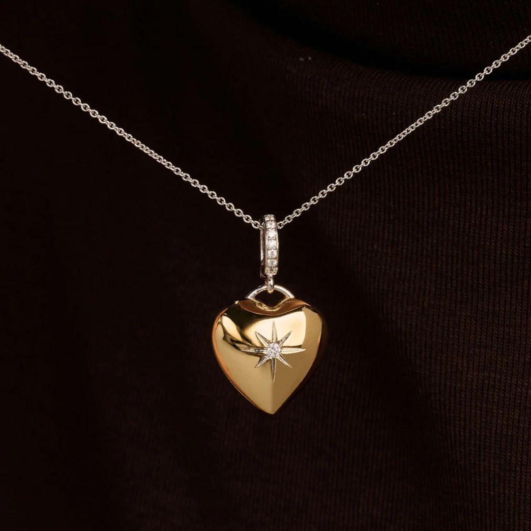 TI SENTO Heart kaulakoru, keltakullattua hopeaa ja zirkonit, 6862ZY
