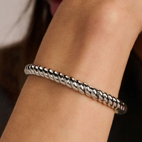 TI SENTO Ribbed rannerengas, hopeaa 23095SI