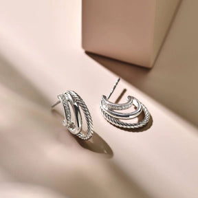 TI SENTO Structure korvakorut, hopeaa ja zirkonit, 78068ZI