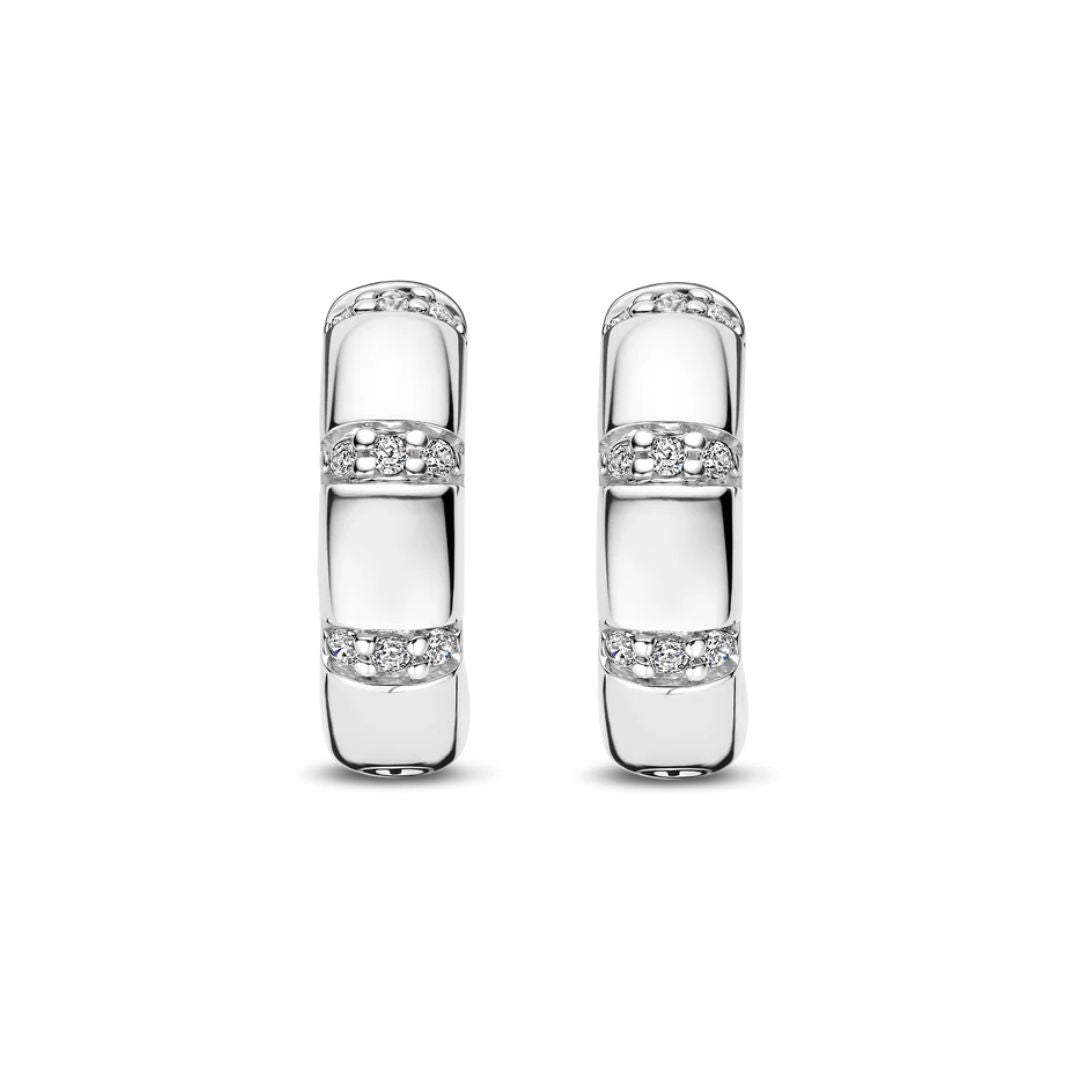 TI SENTO Vintage rengaskorvakorut, hopeaa ja zirkonit, 78058ZI