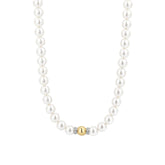 TI SENTO kaulakoru, keltakullattua hopeaa ja valkoiset helmet, 34112YP/42