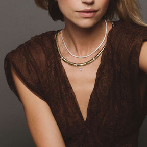 TI SENTO kaulakoru, keltakullattua hopeaa ja zirkonit, 34100ZY/44