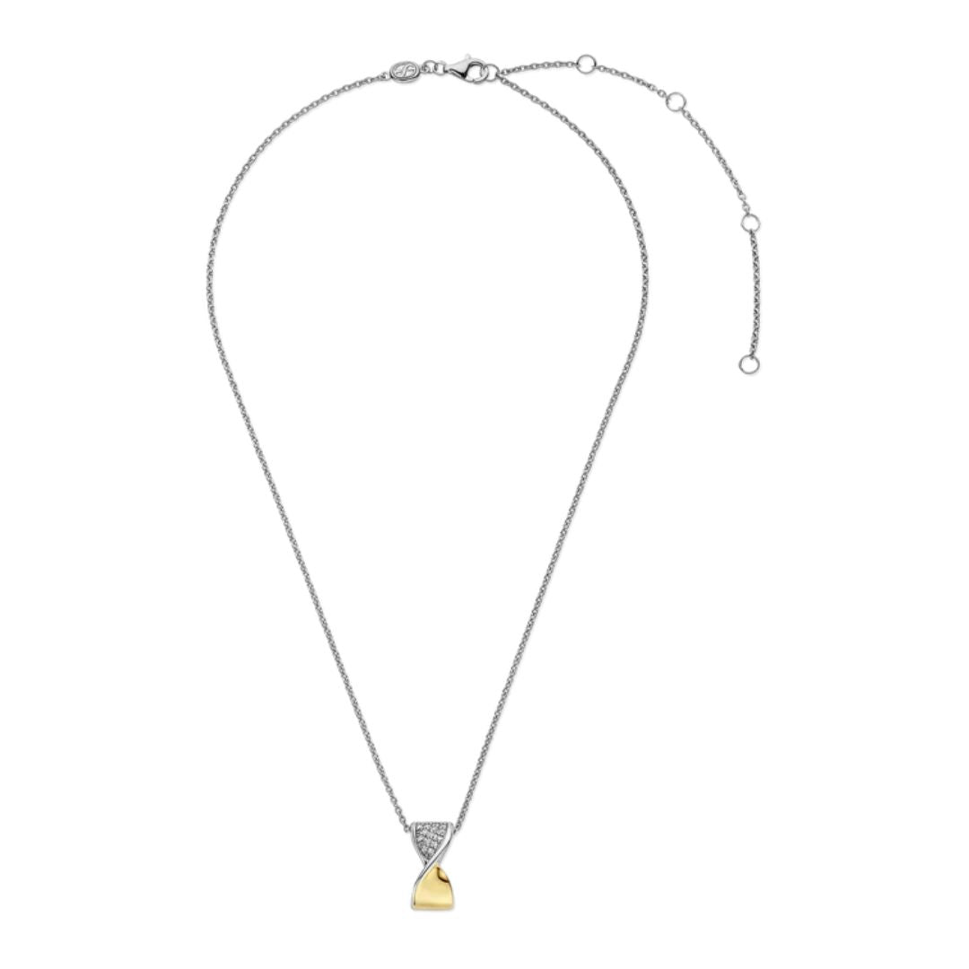 TI SENTO kaulakoru, keltakullattua hopeaa ja zirkonit 34106ZY/42