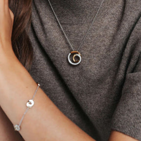 TI SENTO kaulakoru, keltakullattua hopeaa ja zirkonit 34109ZY/42