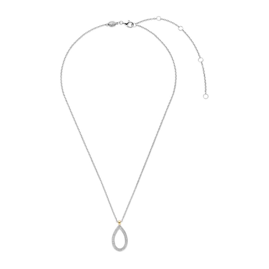 TI SENTO kaulakoru, keltakullattua hopeaa ja zirkonit 34110ZY/42