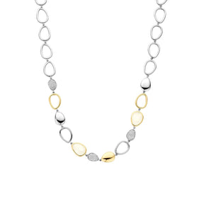 TI SENTO kaulakoru, keltakullattua hopeaa, zirkonit ja kristalleja 34101MW/44