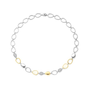 TI SENTO kaulakoru, keltakullattua hopeaa, zirkonit ja kristalleja 34101MW/44