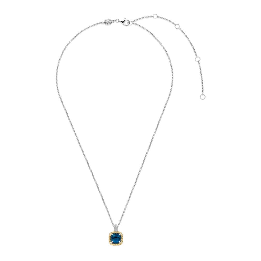 TI SENTO kaulakoru, keltakullattua hopeaa, zirkonit ja kristalli 34111DB/42