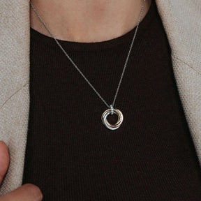 TI SENTO kaulakoru, keltakullattua ja ruusukullattua hopeaa zirkoneilla, 3972ZT/42