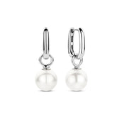 TI SENTO korvakorut, hopeaa ja valkoiset helmet, 7848WP