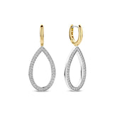 TI SENTO korvakorut, keltakullattua hopeaa ja kristallit, 78039ZY