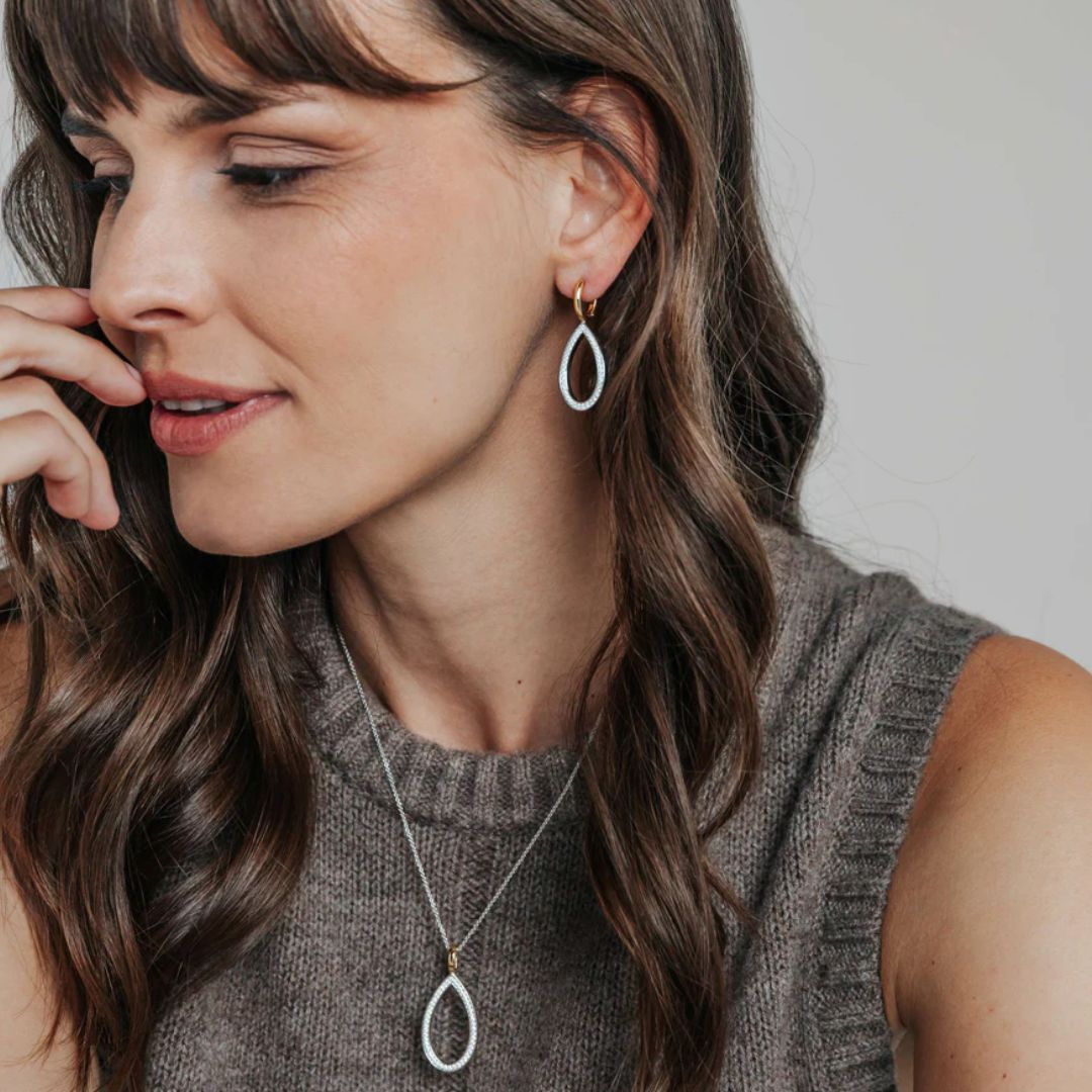 TI SENTO korvakorut, keltakullattua hopeaa ja kristallit, 78039ZY