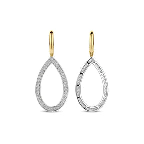 TI SENTO korvakorut, keltakullattua hopeaa ja kristallit, 78039ZY