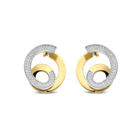 TI SENTO korvakorut, keltakullattua hopeaa ja kristallit, 78040ZY