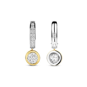 TI SENTO korvakorut, keltakullattua hopeaa ja zirkonit, 78032ZY