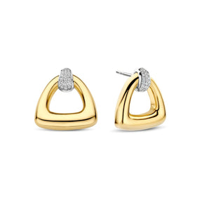TI SENTO korvakorut, keltakullattua hopeaa ja zirkonit, 78034ZY