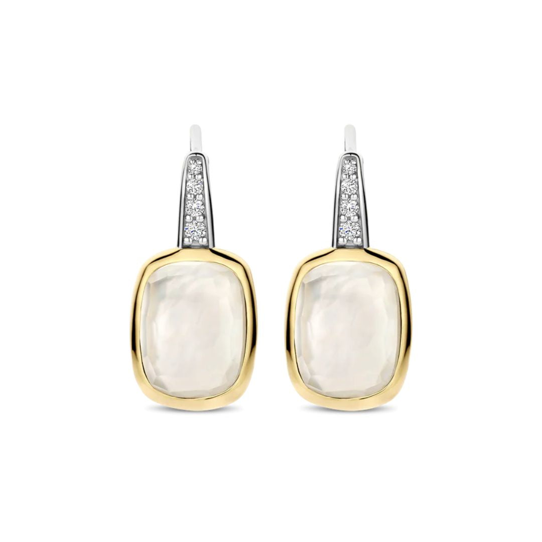 TI SENTO korvakorut, keltakullattua hopeaa, kristallit ja zirkonit, 78041MW