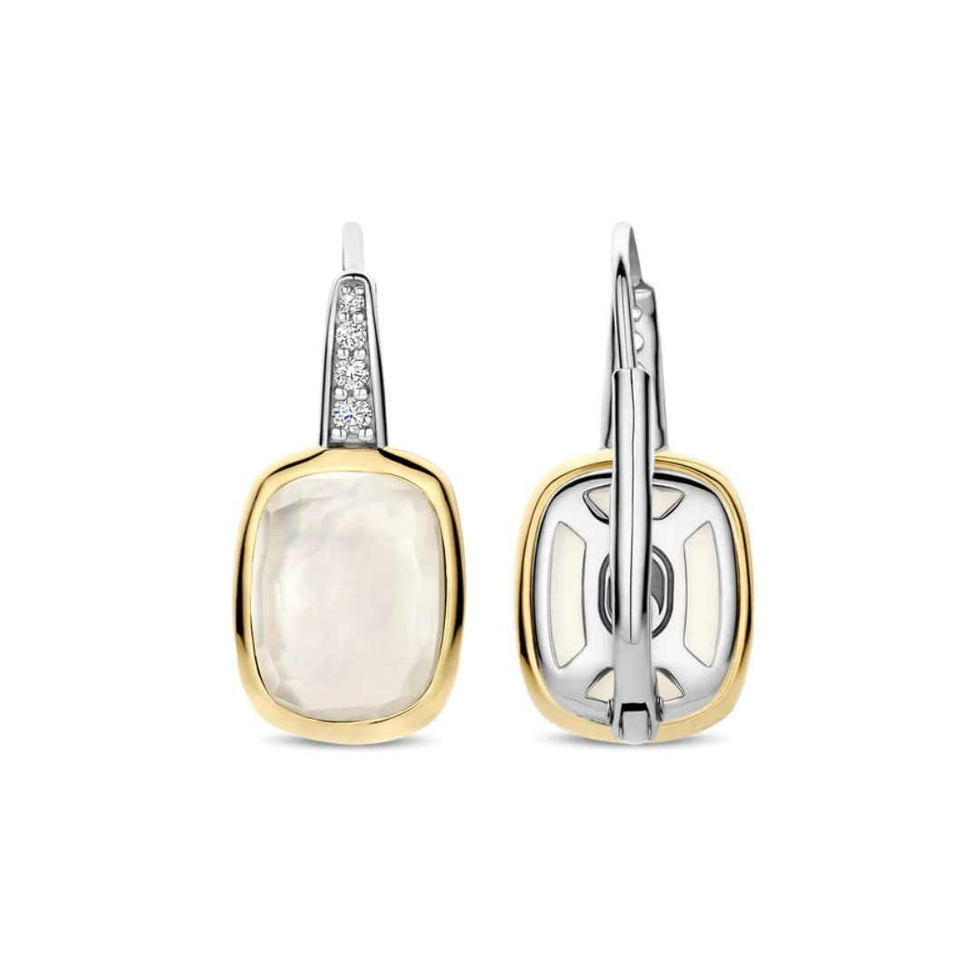 TI SENTO korvakorut, keltakullattua hopeaa, kristallit ja zirkonit, 78041MW