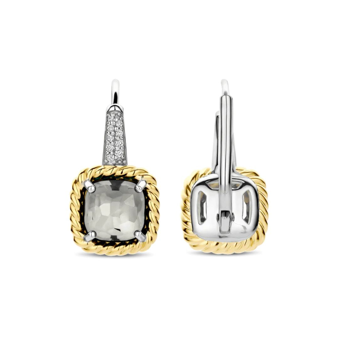 TI SENTO korvakorut, keltakullattua hopeaa, kristallit ja zirkonit, 78042GG