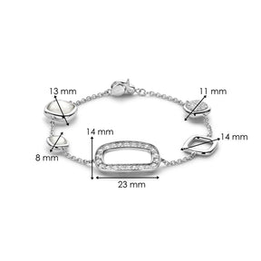 TI SENTO Bracelet in Silver, Zircons and Mother-of-Pearl, 23065ZI