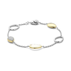 TI SENTO rannekoru, keltakullattua hopeaa, kristallit ja zirkonit, 23083MW