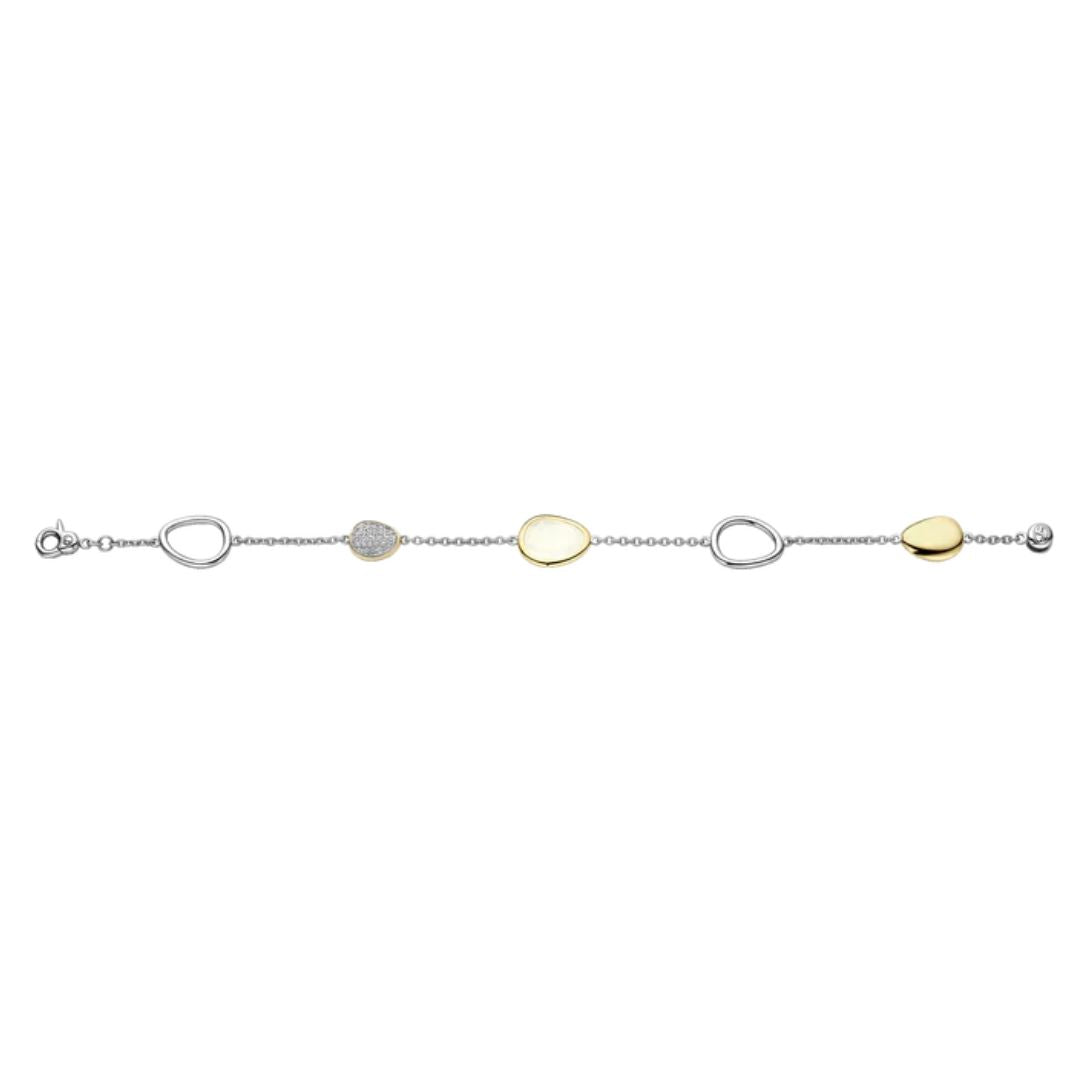 TI SENTO rannekoru, keltakullattua hopeaa, kristallit ja zirkonit, 23083MW