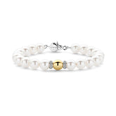 TI SENTO rannekoru, keltakullattua hopeaa, zirkoneja ja valkoisia helmiä, 23088YP