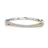 TI SENTO rannerengas, keltakullattua ja ruusukullattua hopeaa zirkoneilla, 23071ZT