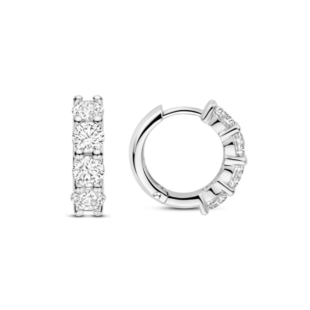 TI SENTO rengaskorvakorut, hopeaa ja zirkonit, 78023ZI