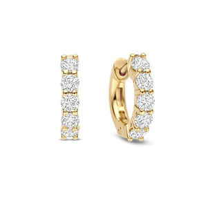 TI SENTO rengaskorvakorut, keltakullattua hopeaa ja zirkonit, 7718ZY