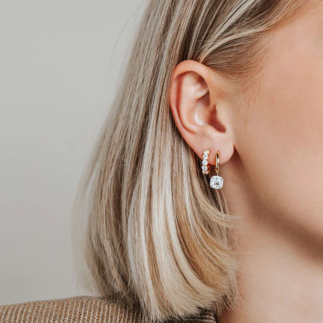 TI SENTO rengaskorvakorut, keltakullattua hopeaa ja zirkonit, 7718ZY